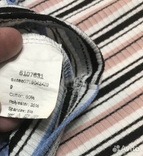 Короткая футболка в полоску р S shein цена за 2 Шт