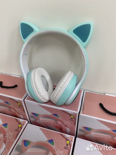 Детские беспроводные наушники с ушками кошки