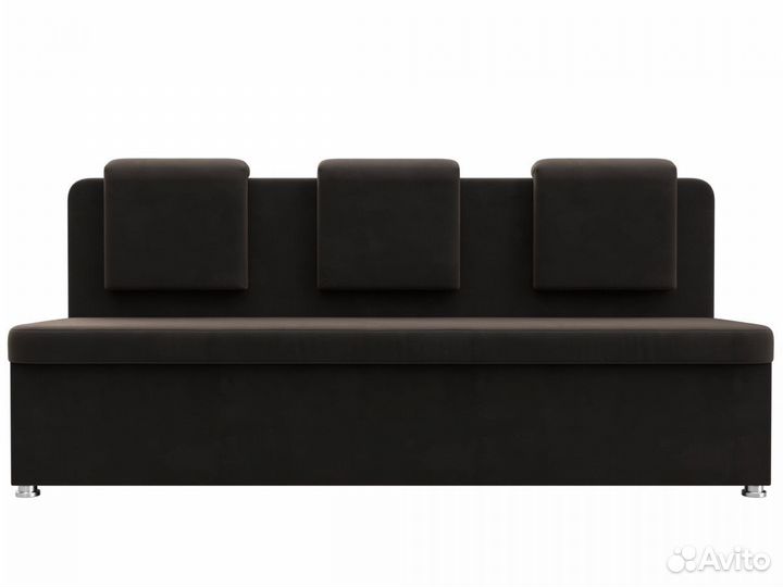 Диван кухонный прямой Маккон 3-х местный, велюр, коричневый