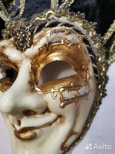 Венецианская маска Джокера карнавальная папье-маше