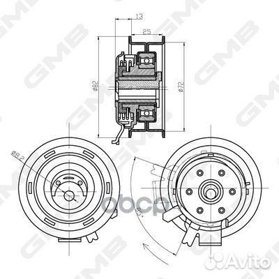 Натяжной ролик ремня грм GTB0150 GMB в сборе