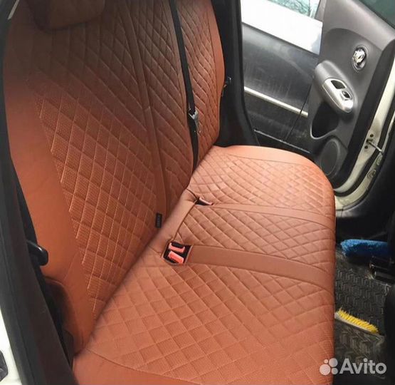 Чехлы экокожа Ромб на Nissan Juke от Автопилот