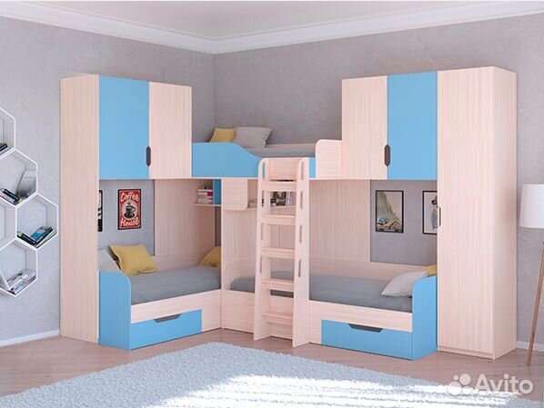 Кровать со шкафом/П и антресолями Сонома