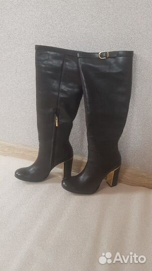 Сапоги черные кожаные Gino Rossi