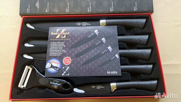Новый набор кухонных ножей Swiss Gold