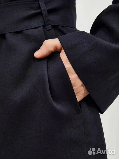 Халат банный мужской, р-р 48, лен/вискоза новый