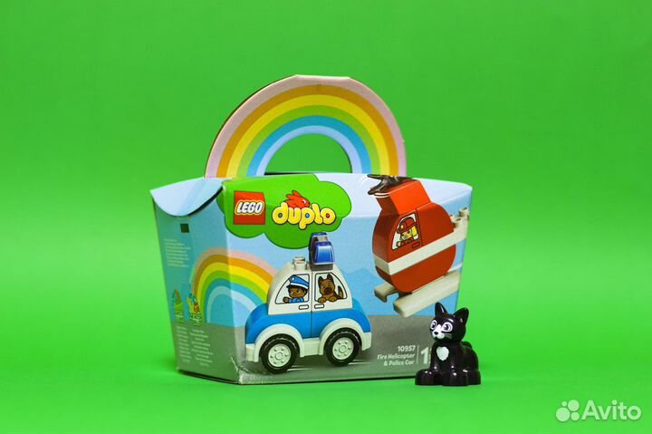 Lego duplo вертолет и полицейский автомобиль 10957