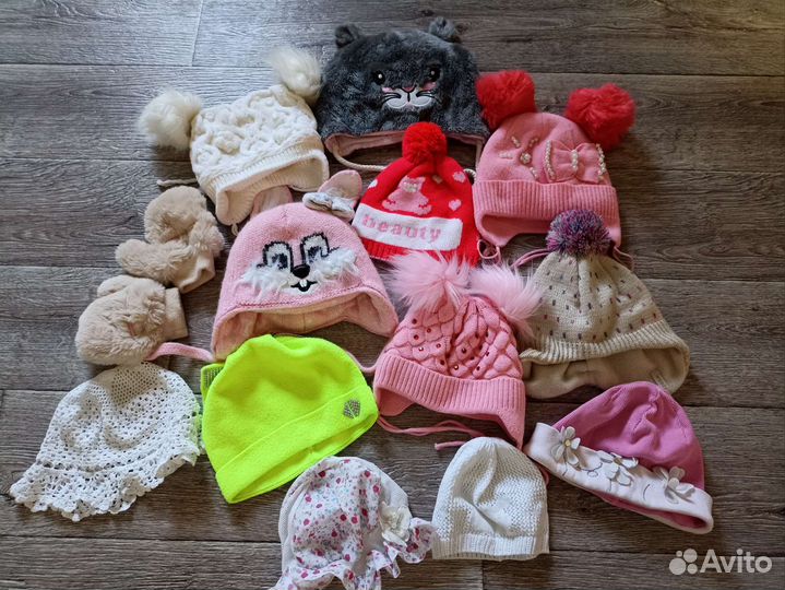 Шапочки для девочки от 1 до 3