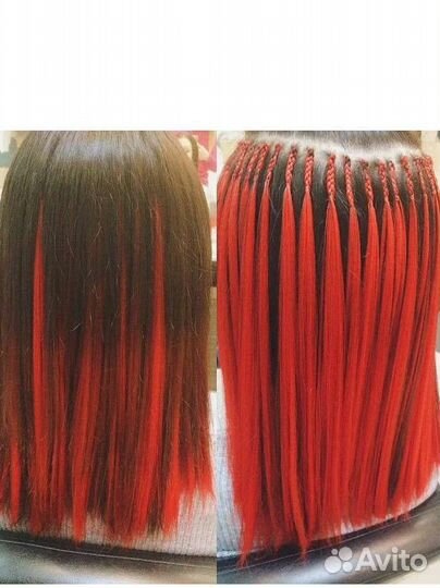 Афронаращивание волос, цветные пряди, загущение