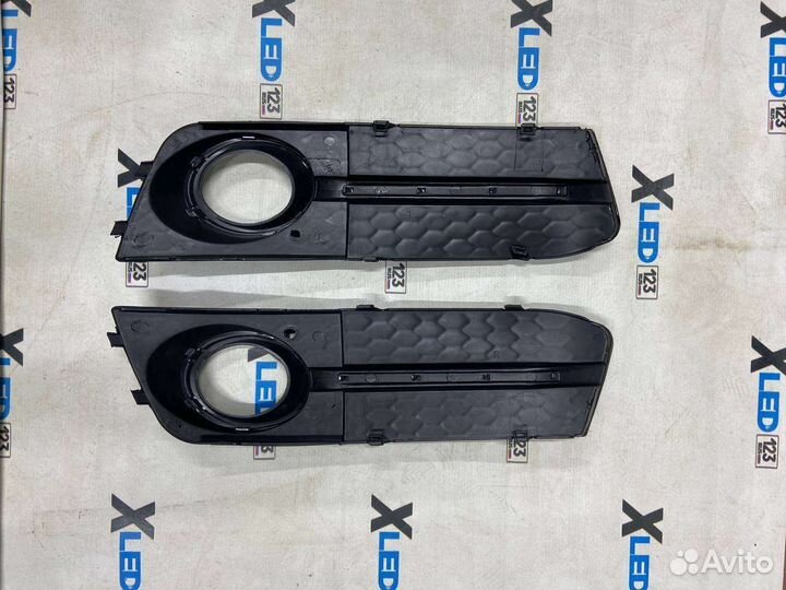 Вставки в бампер Audi RS4 b8 дорест чёрные