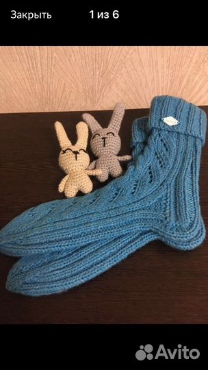 Шерстяные тёплые носочки ручной работы