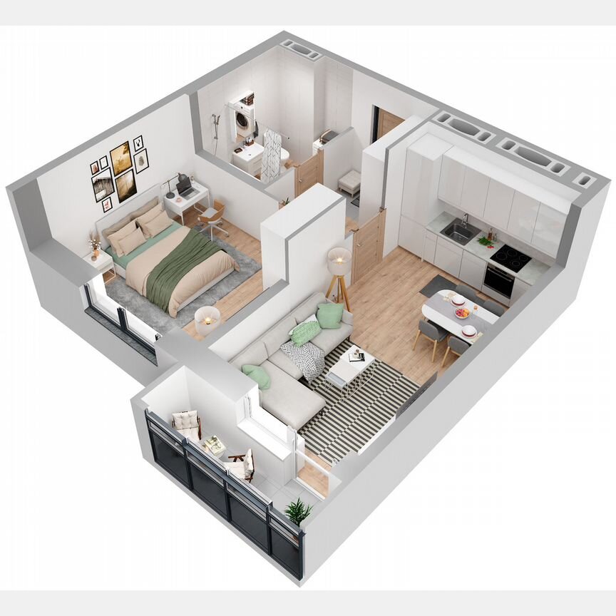 1-к. квартира, 44 м², 3/23 эт.