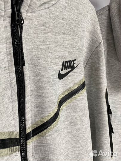 Зип худи Nike tech fleece серая