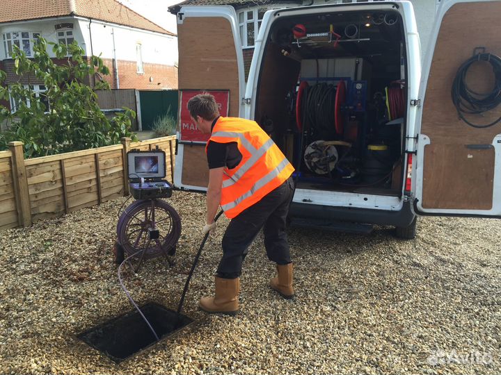 Прочистка канализации, засоров. Чистка труб