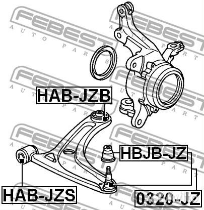 Febest HAB-JZB Сайлентблок рычага honda jazz 02-08