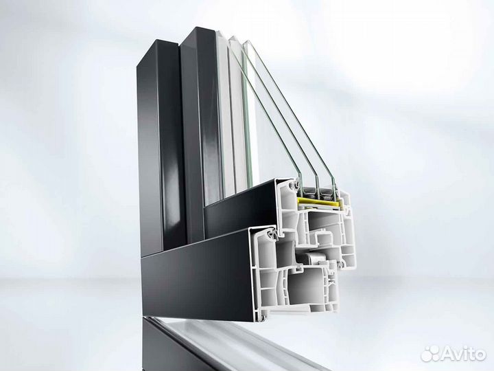 Ремонт окон, стеклопакет обычный RAL4975