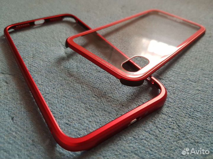 Премиум Чехол-Кейс (Стекло/Металл) iPhone X / XS