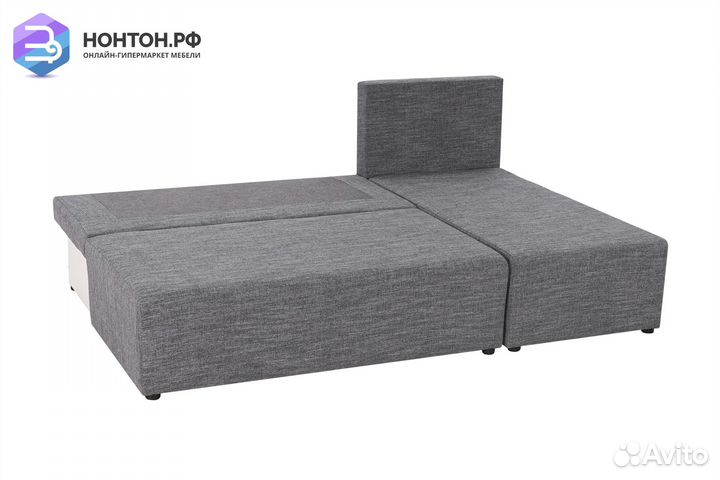 Диван угловой еврокнижка Комо серый