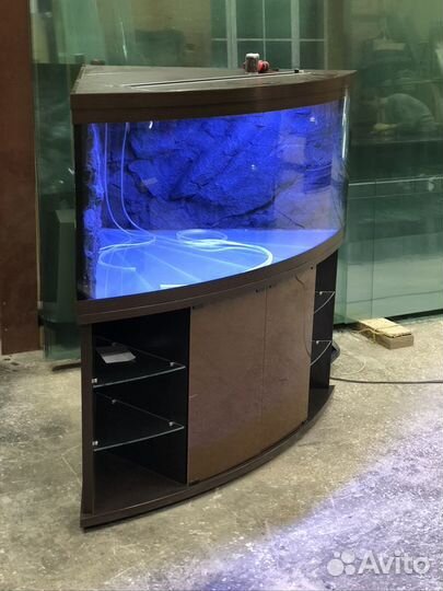 Аквариум угловой 300 литров шоколадный акрил