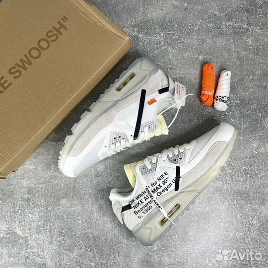 Nike air max 90 off white 41-45 мужские кроссовки