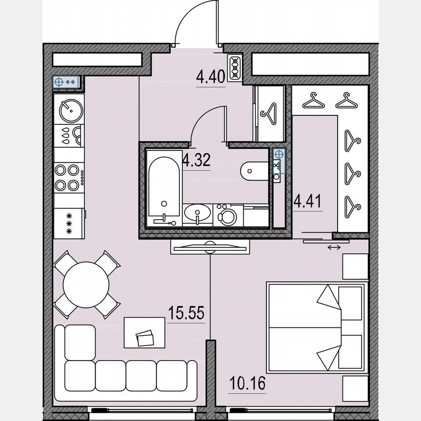 1-к. квартира, 38,8 м², 7/17 эт.