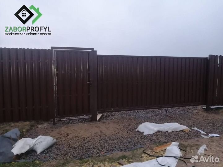 Ворота из профнастила / Монтаж заборов