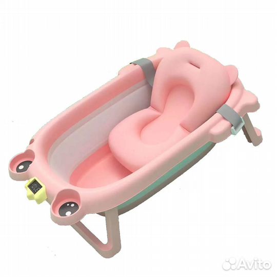 Детская складная ванночка с термометром и матрасом