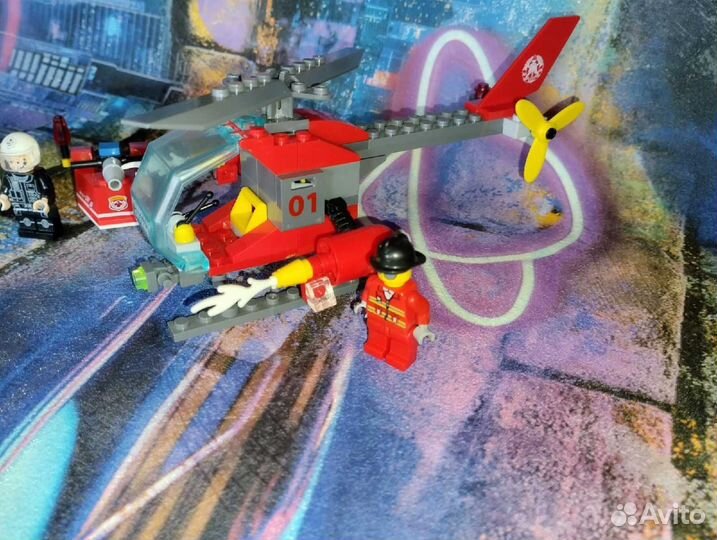 Набор конструктора пожарники