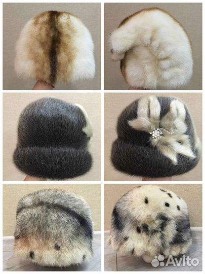 Женская шапка норка, нерпа