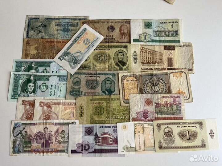 Банкноты мира 18 штук Индия, Монголия, Китай