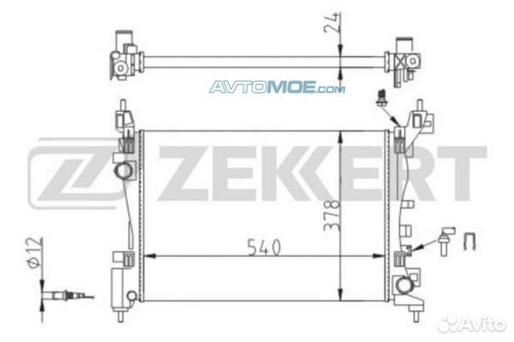 Радиатор охл. дв. Opel Adam 12- Corsa D 09- Corsa