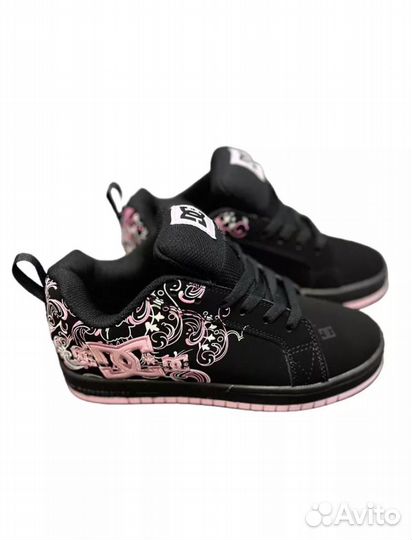 Кроссовки DC shoes court graffic розовые custom