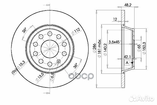 Диск тормозной задний audi/seat/skoda/ VW icer
