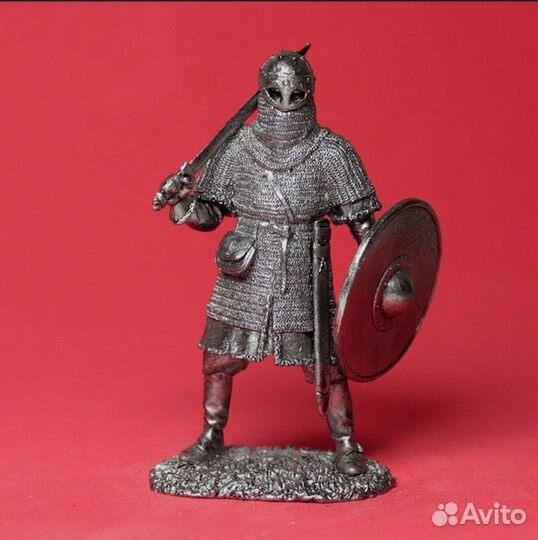 Оловянный солдатик викинг в доспехах 54мм