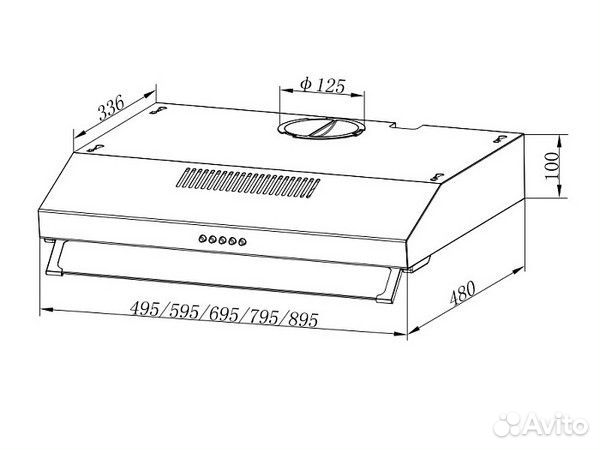 Вытяжка кухонная Evelux,белая,козырек