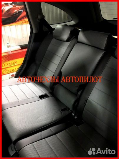 Чехлы Автопилот Honda CR-V 3 из экокожи чёрно-серы