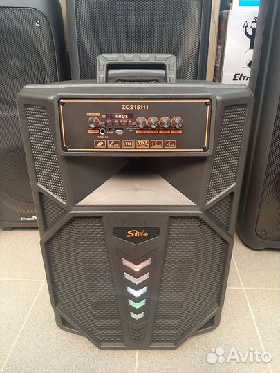 Блютуз колонка большая ZQS 15111, 2-микрофона