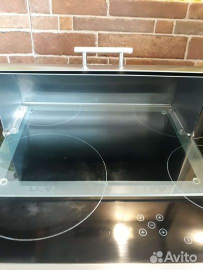 Хлебница нержавеющая сталь и стекло