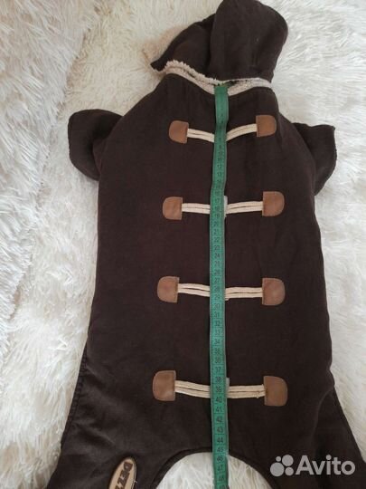 Дубленка искусственная с капюшоном для собачки