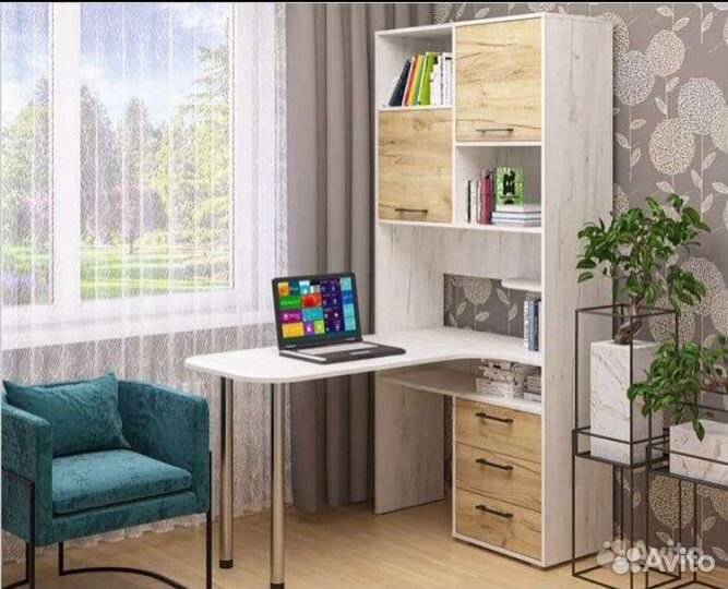 Стол письменный, компьютерный угловой с ящиками