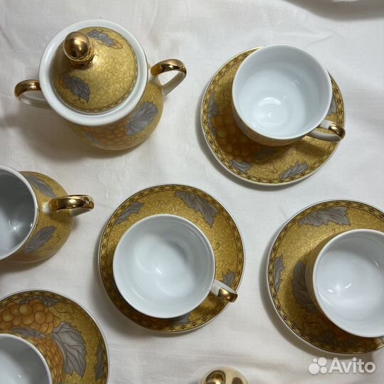 Сервиз чайный золотой Изобилие 14 предметов