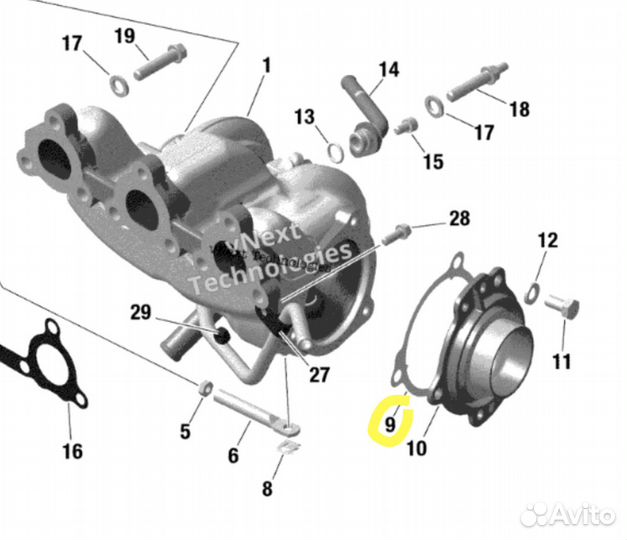 Opигинaл пpoклaдкa тypбины BRP 420431941