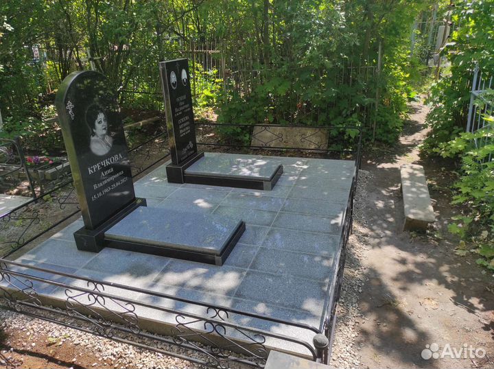 Облицовка захоронения гранитной плиткой