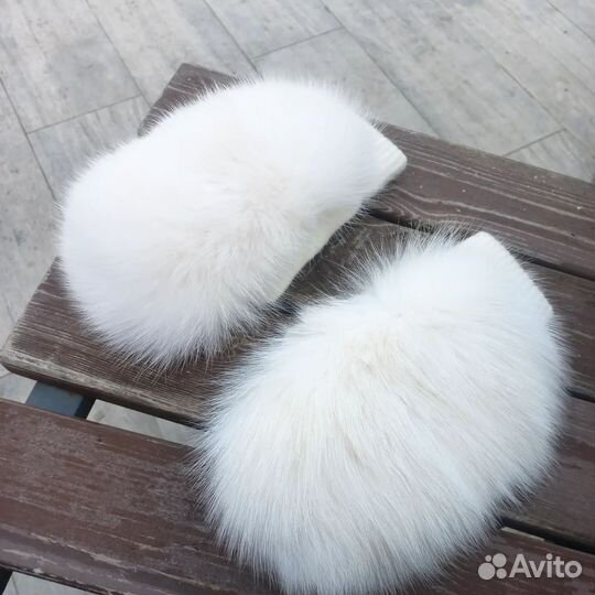 Варежки меховые женские мега объем