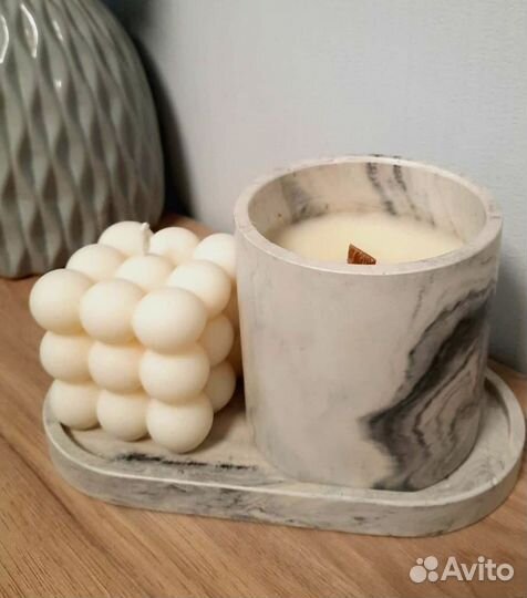 Ароматные свечи на бетоне ручной работы