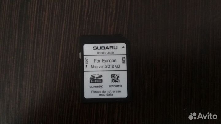 Карта памяти штатной навигации Subaru