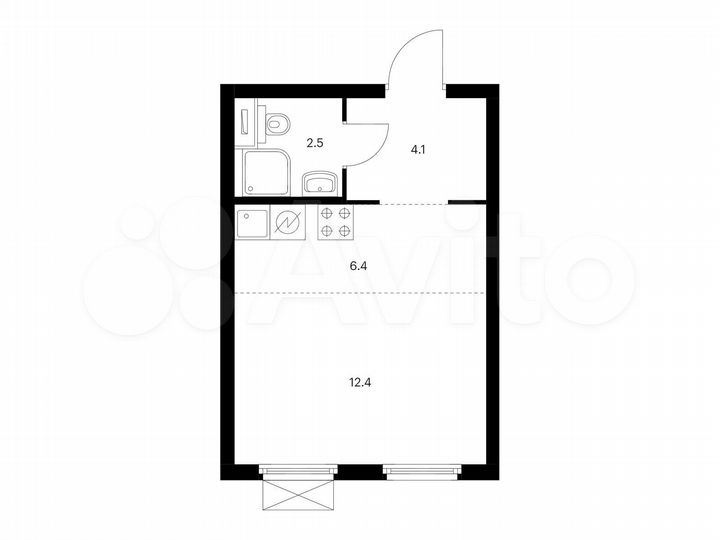 Квартира-студия, 25,4 м², 11/33 эт.