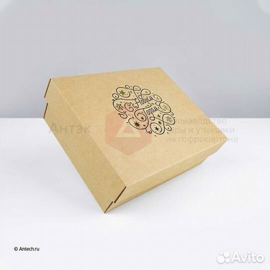 Новогодняя коробка крышка-дно 275*215*90 мгк Т24