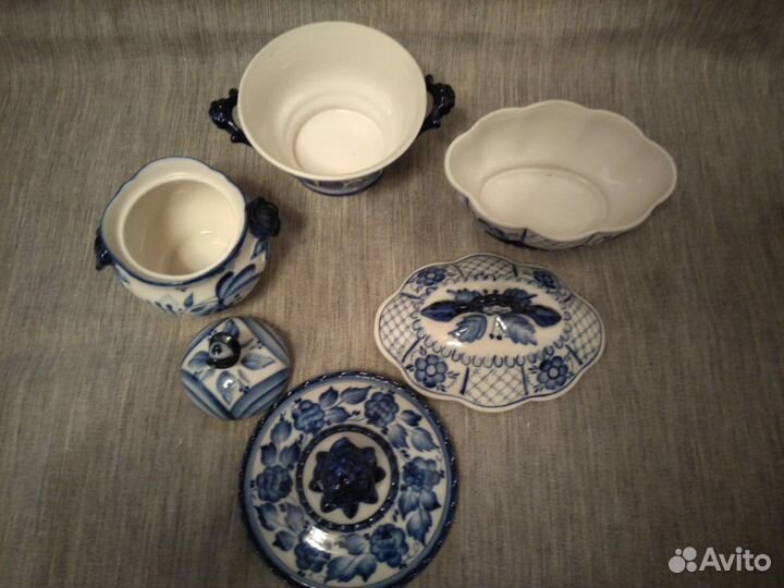 Сахарница, шкатулка гжель