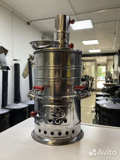 Самовар угольный турецкий Zarifis 3.5л 2 крана